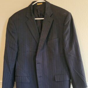 Brooks Brothers 1818 Madison Navy Pinstripe Suit Jacket 44R Made in Italy